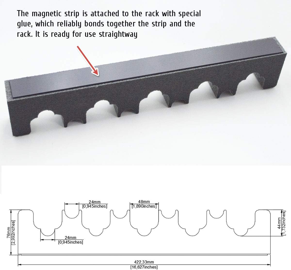 Five (Nine) Foam Gun Rack - New Universal Rifle Barrel Rest with Magnetic Strip - Gun Storage - Weapon Rack - for Gun Safe and Free Standing - Gun Rack Pegboard - Fishing Rod Holder - Gift for Hunter: Sports & Outdoors