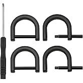 PATIKIL 5/8 Inch D-Rings Screw in Shackle, 4 Pcs Horseshoe Clasp U Shape D Rings with Screwdriver for Purse Keychain Strap Buckle DIY Leather Craft, Matte Black