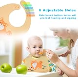 Vicloon Silicone Bibs 2-Pack Adjustable Waterproof Food Catcher Pocket Hippo view 5