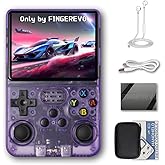 R36S Handheld Game Console 3.5-in 640*480 IPS OCA Screen 3200mAh Opensource System Purple Transparent