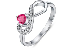 JO WISDOM Infinity Heart Promise Rings for Her Sterling Silver Friendship Ring