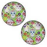 LilMents Sugar Skulls Mexican Calaveras - Green - Mens Womens Stainless Steel Stud Earrings
