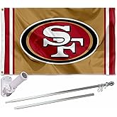 49ers Gold Flag Pole and Bracket Kit