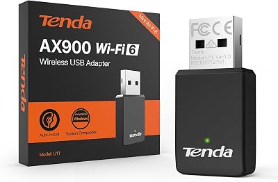 AX900 U11 Adaptador WiFi USB para PC, WiFi 6 USB WiFi Doble Banda 5GHz 2.4GHz, Adaptador WiFi PC Compatible con Windows 11/10/7, Soft-Ap, WPA2