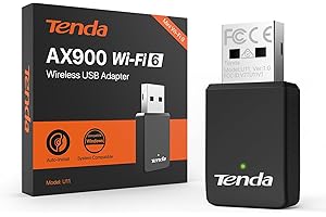 Tenda WiFi Adapter for Desktop PC, AX900 USB WiFi Adapter with Dual Band 600Mbps 5GHz/ 286Mbps 2.4GHz, Built-in Driver for Windows 11/10/7, USB WiFi Dongle(U11) (U11|WiFi 6|AX900)