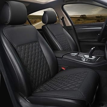 Amazon Com Black Panther 1 Pair Car Seat Covers Luxury Car Seat Protectors Universal Anti Slip Driver Seat Cover With Backrest Diamond Pattern Black Automotive