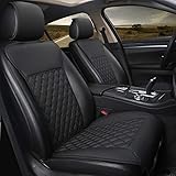 Black Panther 1 Pair Car Seat Covers, Luxury Car Seat Protectors, Universal Anti-Slip Driver Seat Cover with Backrest,Diamond