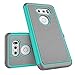 Tekcoo Case for LG V35 ThinQ LG V30S / LG V30 / LG V30 Plus, Cute [Tmajor] Shock Absorbing [Turquoise] Combo Rubber Silicone & Plastic Scratch Resistant Bumper Sturdy Grip Hard Cover Cases