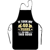 zukmvuh 40th 45th 50th 55th 60th Birthday Gifts for Women Men, Funny Chef Apron for Women Men Grilling Cooking Baking