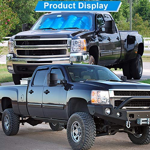 ECCPP Tow Mirrors Towing Mirrors fit for 2014-2018 Chevy GMC 1500 2015-2019 Chevy GMC 2500 HD 3500 HD with Left Right Side Power Adjusted Heated Turn Signal Light with Black Housing