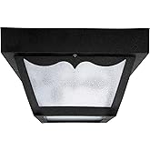 Capital Lighting 9237BK Textured Polycarbonate Outdoor Flush Mount Ceiling Light, 1-Light 60 Watt, 5" H x 8" W, Black
