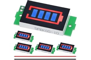 DAOKAI 5 Pcs 1/2/3/4/5/6/7/8S Lithium Battery Capacity Indicator Module 3.7V Blue Battery Capacity LED Display Board for DIY 