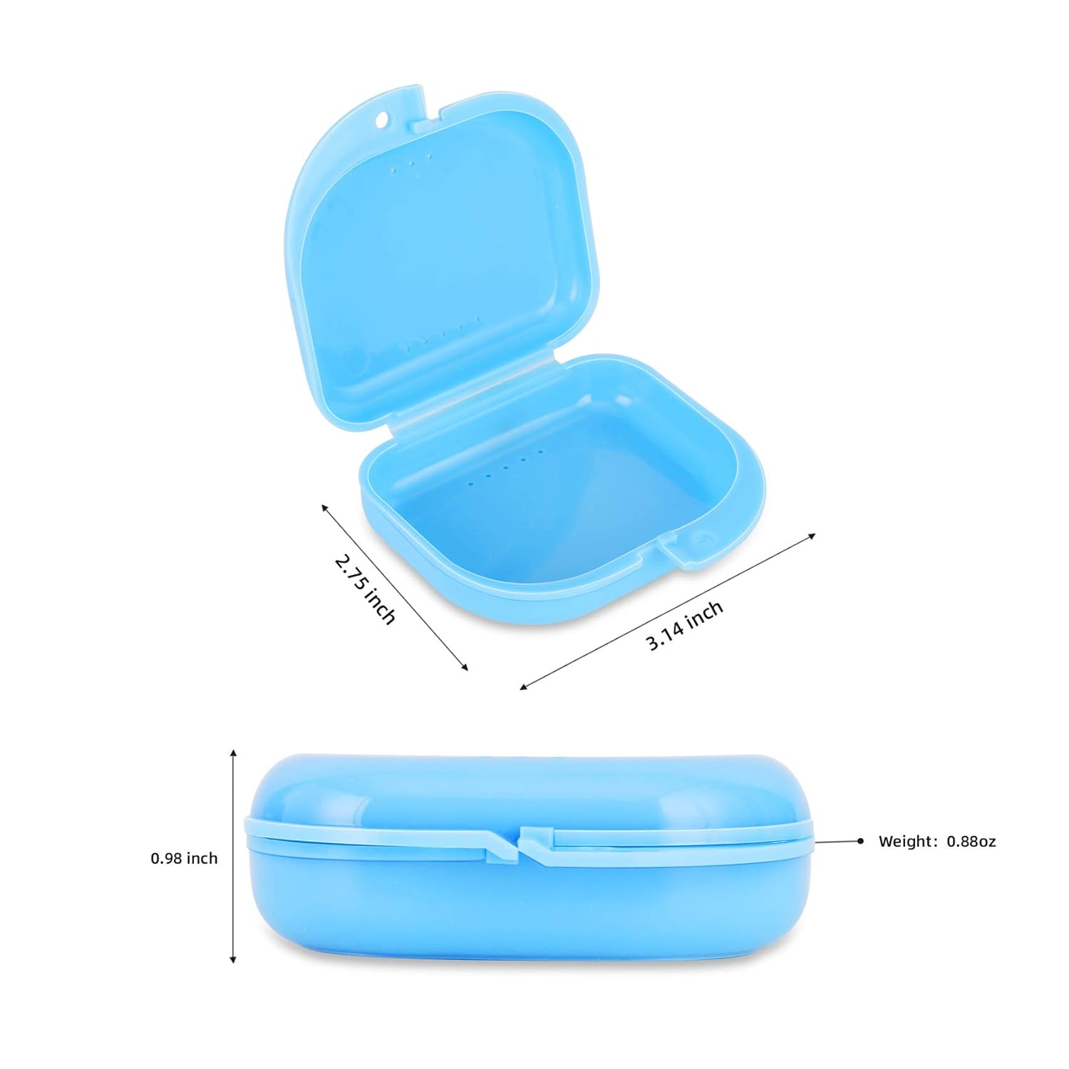 Orthodontic Retainer Case with Random Color, Denture Box Mouthguard Container with Vent Holes, Mouthpiece Aligner Case with Hinged Lid Snaps for Office|Travel|Household - 12 Months Warranty: Beauty