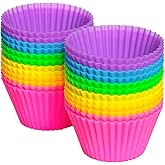 Silicone Cupcake Liners, DILISS Reusable Silicone Baking Cups Nonstick Muffin Molds for Cake Balls, Muffins, Cupcakes and Can