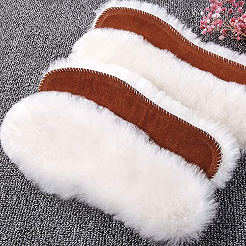 Ailaka Women’s Sheepskin Insoles, Thick Warm Wool Insoles Fluffy Fleece Replacement for Shoes Boots Slippers 1 Pair