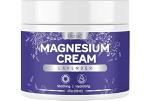 Dersie Magnesium Cream for Sleep & Leg Cramps: Soothing Magnesium Lotion with Lavender, Grape & Camellia Seed Oil - Hydrating & Calming for Men, Women and Kids (4 fl oz)