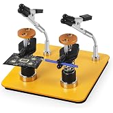 Helping Hands Clamp Metal, Adjustable Third Hand Soldering Holder Stand For Electronics, Hobby DIY, Craft, Jewelry, PCB Repair Solder Aid Station (Yellowblack, small)