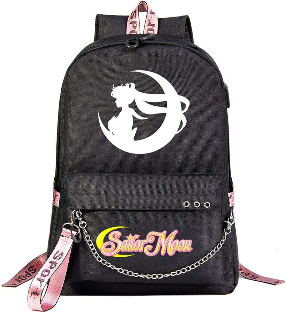 Gumstyle Sailor Moon Anime 15.6" Laptop Backpack with Chain Schoolbag for Grils