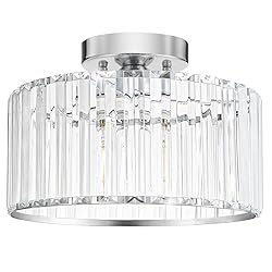 Crystal Ceiling Light Fixture, Chrome Close To