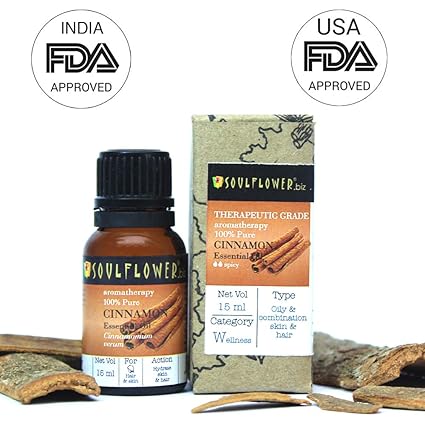 Soulflower Cinnamon Essential Oil, 15ml