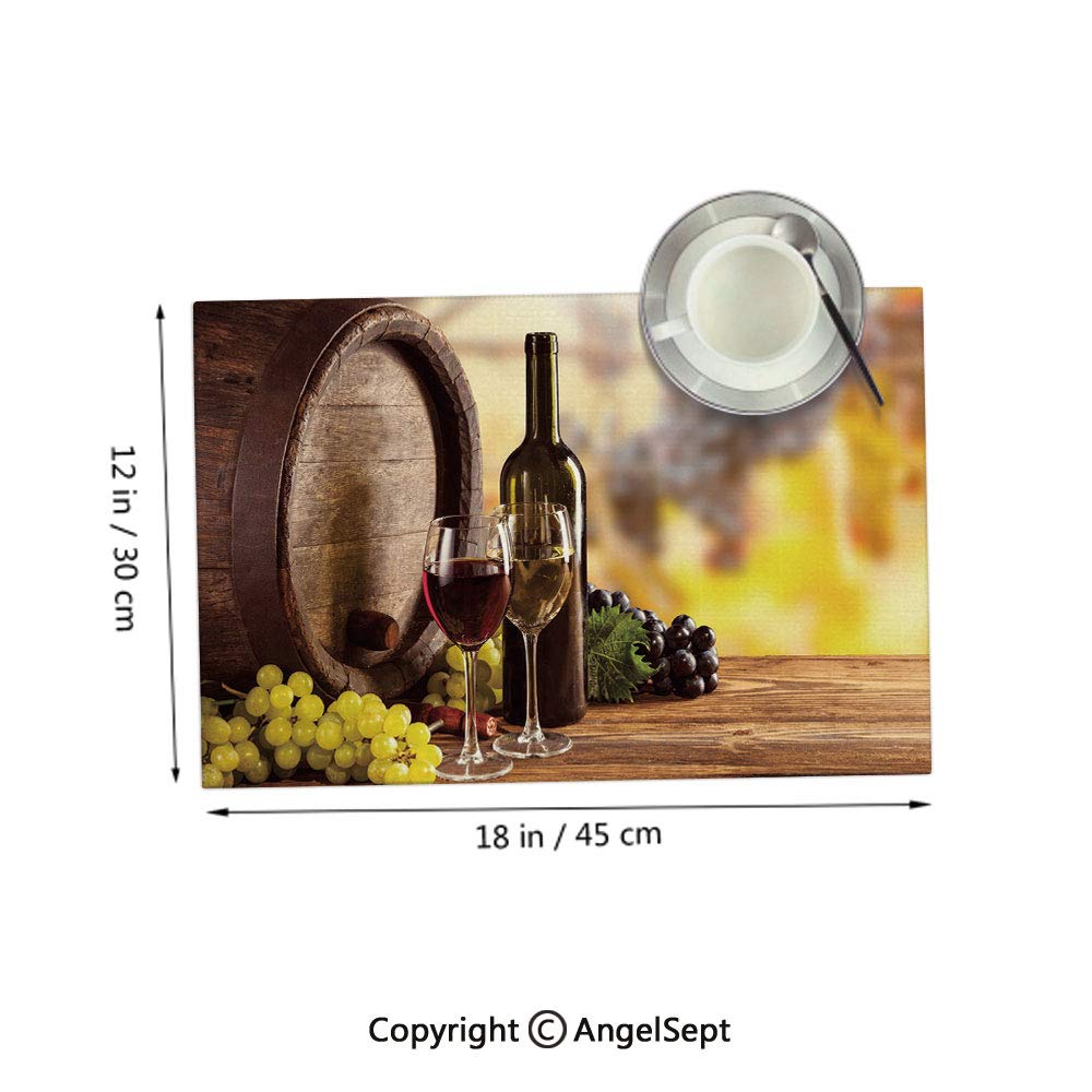 Best Satin Placemats Set For Dining Table, Wine