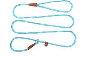 YUCFOREN 6ft Cotton Slip Lead Dog Leash for Small Dogs, Super Soft Puppy Training Leash, 1/4" Lightweight Braided Pet Leashes