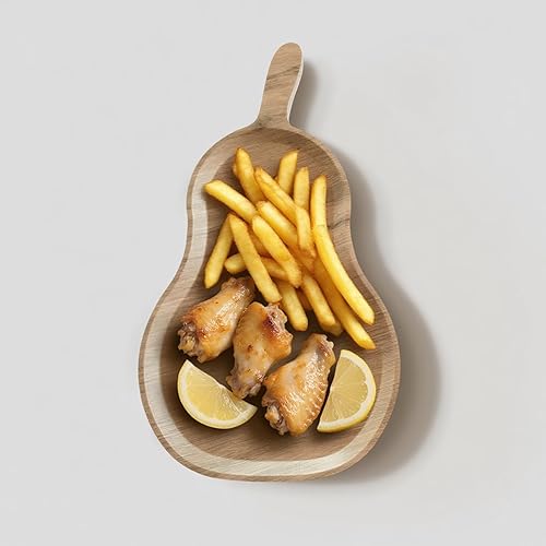 Wooden Serving Tray, 11" Charcuterie Board with Rim, Decorative Centerpiece for Ottoman, Coffee Table, Breakfast in Bed,Couch, Kitchen Island, Round Serving Platter, 1 Pack(Gourd)