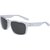 Nike Cruiser Square Sunglasses, Crystal Clear/Grey, 59 mm