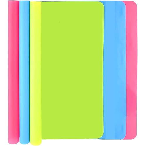 DYJKOUG 3 PCS Silicone Sheet for Crafts, Jewelry Casting Moulds Mat, Multipurpose Placemat Pad, Nonstick Nonskid Heat-Resistant (Set of 3, 15.7'' x 11.8'')
