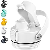 Diumepo Auto Spout Lid for YETI Rambler Bottles, Replacement Lids for Yeti 12oz 18oz 26oz 36oz 64oz Water Bottle, Water Bottle Cap for YETI Rambler, Flexible Handle