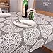 ColorBird Grey Medallion Tablecloth Cotton Linen Dust-proof Table Cover for Kitchen Dinning Tabletop Linen Decor (Rectangle/Oblong, 55 x 70Inch)