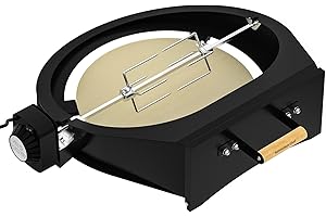 Kenmeister Chef 2 IN 1 Rotisserie Kit with Pizza Ring, Rotisserie/Pizza Oven Grill Accessory Compatible with Large Big Green 