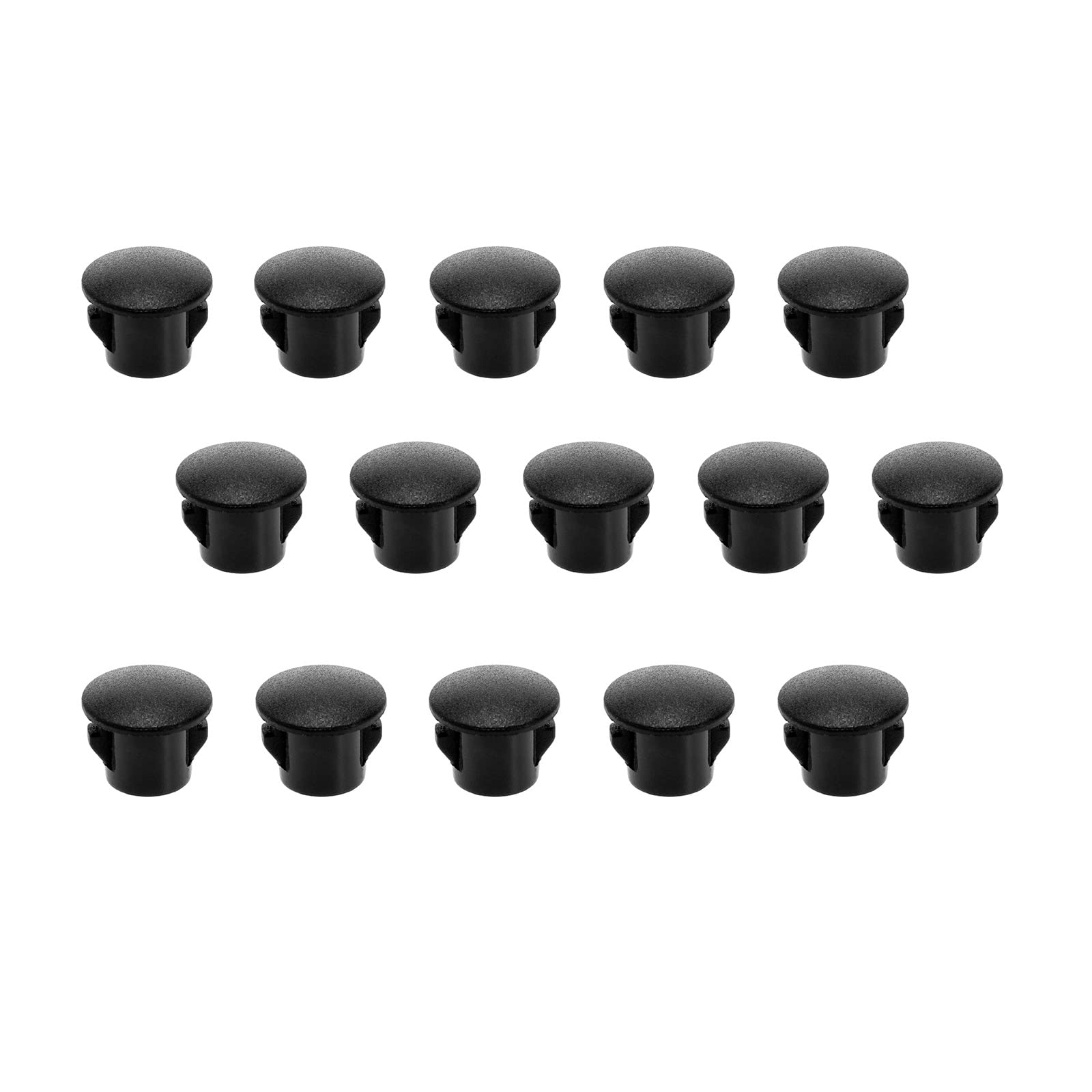 ECSiNG 100PCS Hole Plugs Black Plastic 7mm Snap in Locking Hole Tube 7mm Steel Furniture Fencing Post Pipe Insert End Caps for Cupboards Wardrobes Cabinets Funiture