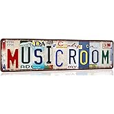 Music Sign Vintage Metal Tin Sign Music Room Decor Man Cave Posters Street Signs Home Bar Coffee Wall Art Decor 4 X 16 Inches
