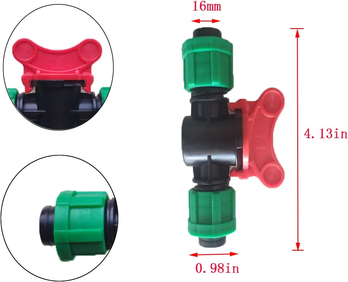 QUECAOCF 8 Pieces 1/2" Universal Shut Off Valve Drip Irrigation Tubing, Compatible with 16-17mm Drip Tape Tubing Sprinkler System : Garden & Outdoor