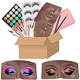 3D Realistic Makeup Practice Face Board Set With Kit for Professional Artists, Students and Beginners - Eyes and Eyeshadow Training Mannequin