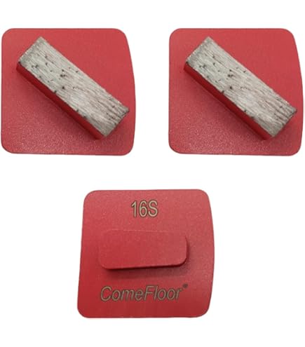 Redi-Lock Concrete Floor Preparation Disc, Diamond Metal Grinding Shoes, Double Bar Segs Compatible For Husqvarna Grinder, 16 Grit Medium Bond, 3PCS - View #6