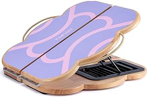 TOPIOM Slant Board for Calf Stretching, Foldable Stretch Board Cloud Design, Professional Wooden Slant Board, 9 Adjustable Incline Board and Calf Stretcher for Knees Ankle Heel Feet Leg