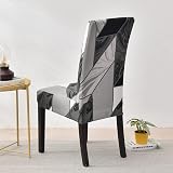 HZDHCLH Stretch Chair Covers Set of 4 Geometry Modern Slipcovers 92% Polyester view 2