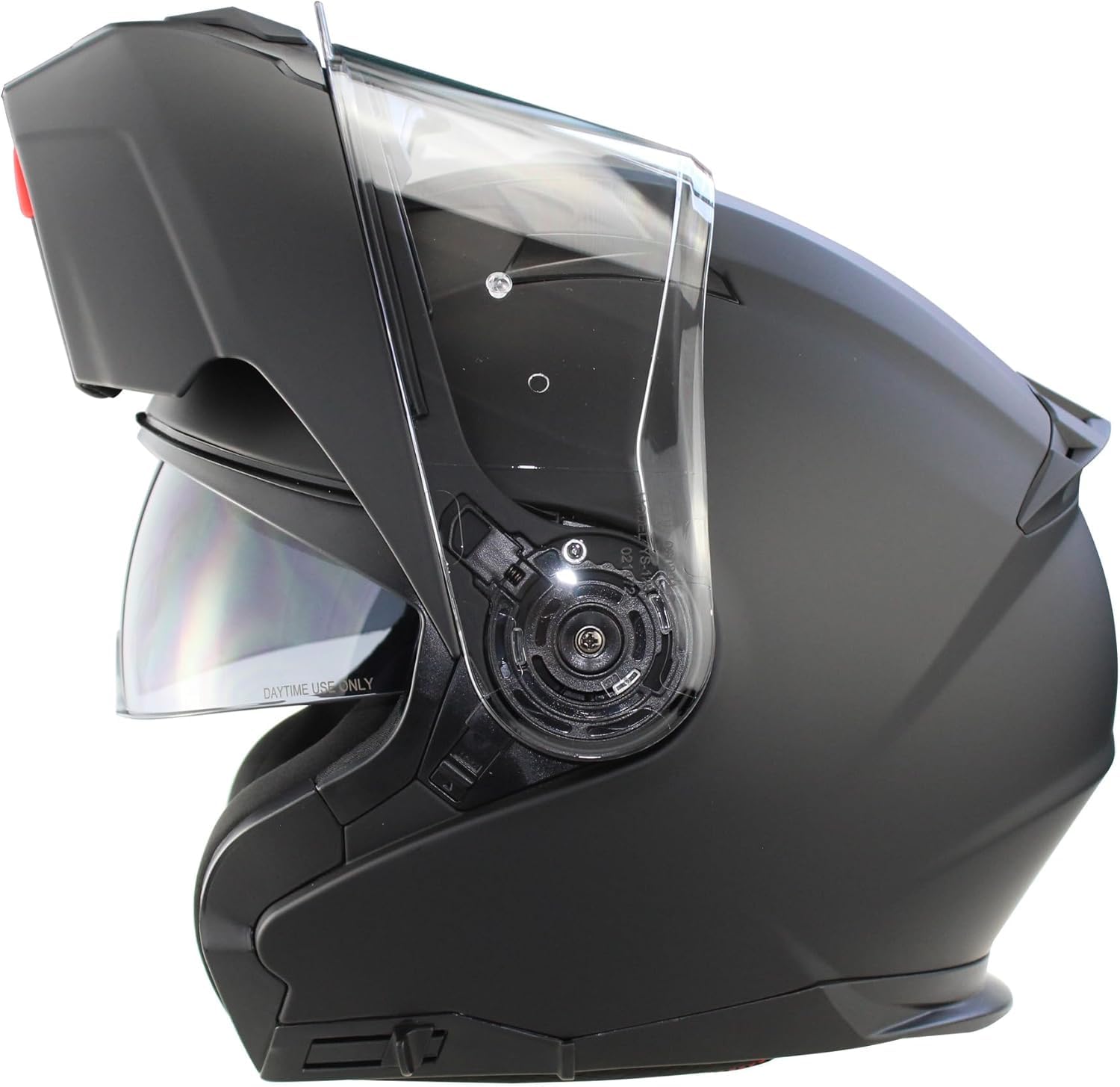 3GO E335 Full Face Motorcycle Helmet Burgundy Scooter ECE Approved Scooter Helmets Women Men With Double Sun Visor Bike Protection (Matt Black,XL)