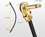 Donner Right Angle Patch Cables 6 inch 6 Pack Guitar Effects Cords view 3