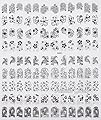 New 3D Black Flowers Nail Stickers Decals,108pcs/sheet Top Quality Metallic Mixed Designs Adhesive DIY Nail Art Decoration Tool