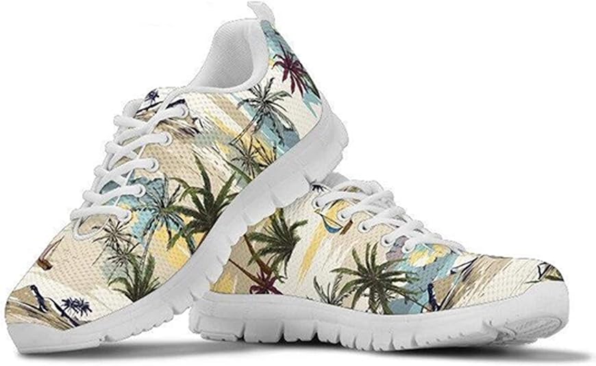 Amazon.com | ZERODATE Tropical Hawaiian Soft Shoes Running Lace-up Sneaker, Durable Sports 