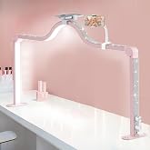 Afatnao Nail Lamp with Dual Phone Holder, 34 in Large Nail Light for Desk | Upgraded Nail Tech Lamp for Table, Half Moon Light 3 Modes Stepless Dimming, Manicure Lamp for Lash, Tattoo, Eyebrows, Salon
