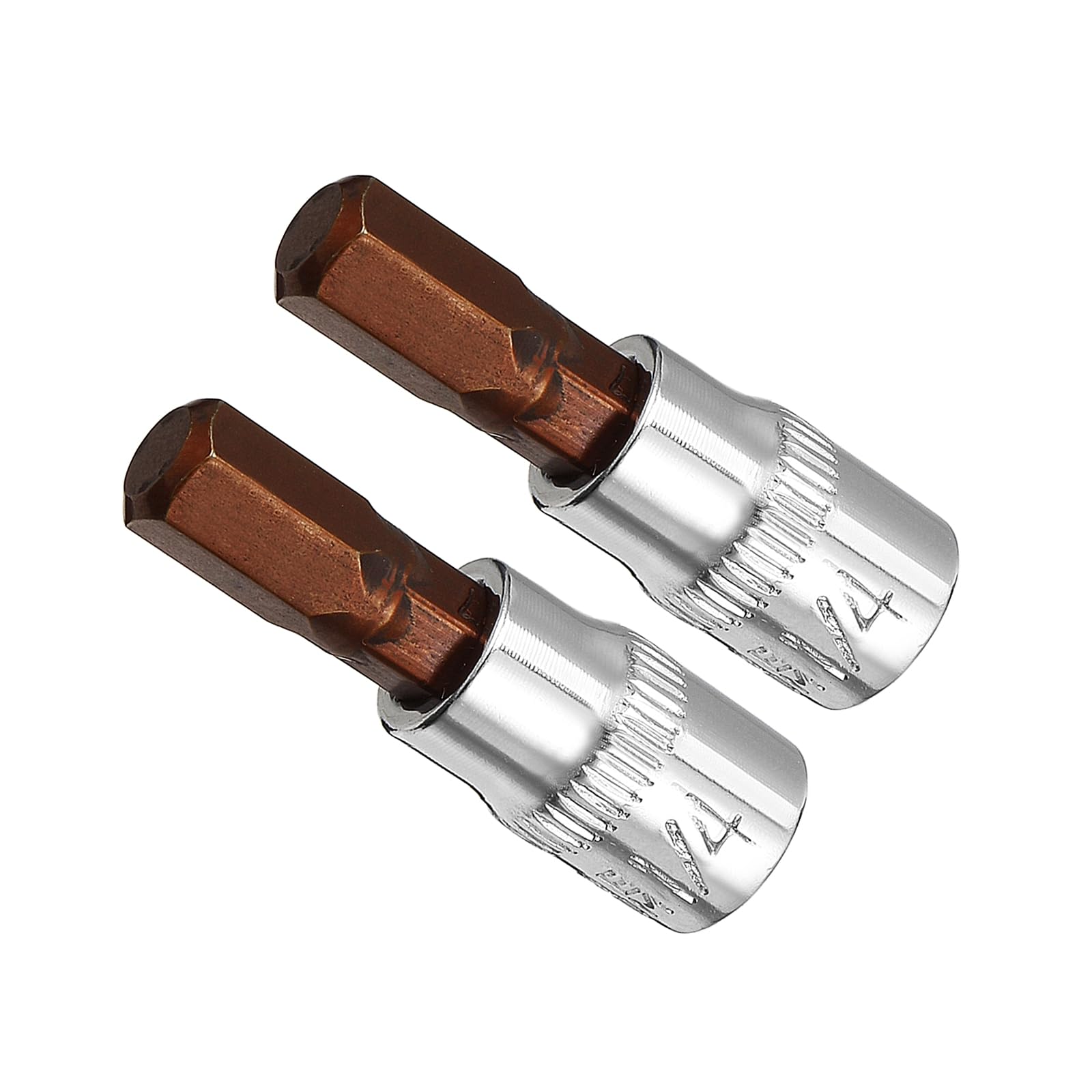 CoCud Hex Bit Socket, Metric 7mm Bit 1/4" Drive 1.5" Long, S2 Alloy Steel Heat Treated CR-V Socket - (Applications: for Fastener Application), 2-Pieces