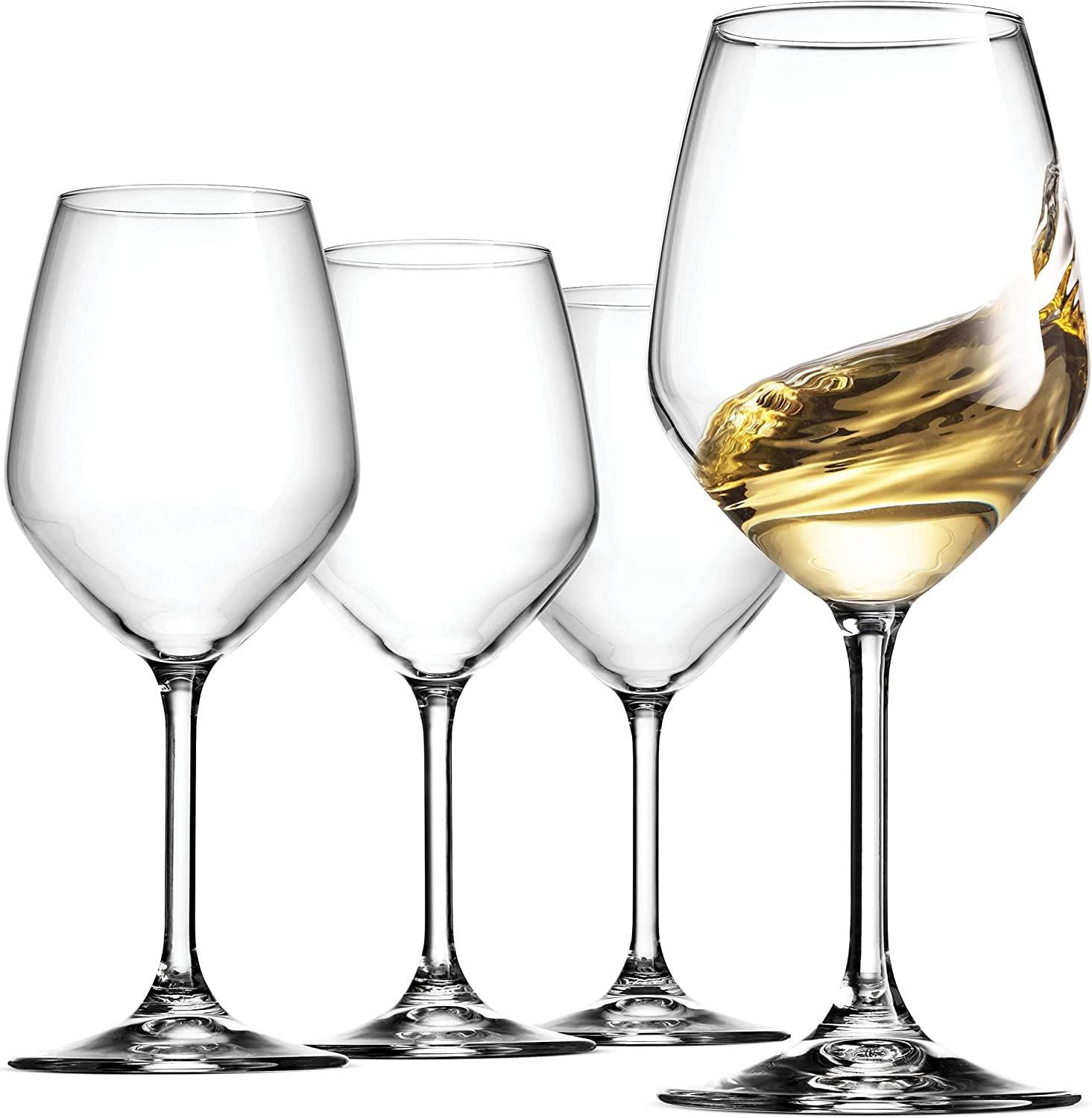 Photo 1 of Bormioli Rocco 14.75 oz White Wine Glasses (Set Of 4): Crystal Clear Star Glass, Laser Cut Rim For Wine Tasting, Elegant Party Drinking Glassware, Restaurant Quality