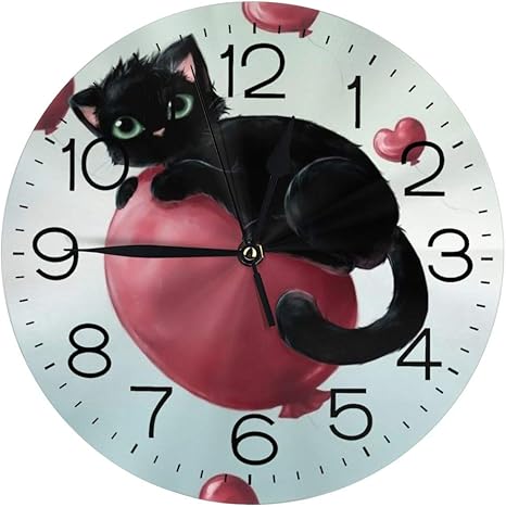Amazon Co Jp インテリア 掛け時計 かわいい子猫 を愛し 壁掛け時計 丸い 飾る時計 連続秒針 サイレント ウォールクロック デジタル コンパクト ウォールクロック 部屋 客室 教室 部屋装飾 贈り物 新築 開業 ホーム キッチン