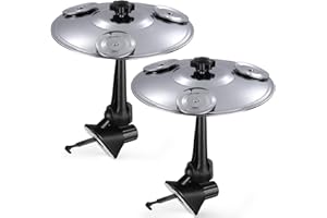 Facmogu NEW Car Cymbal Drum Air Vent with 3-pair Mini Jingles, Mini Metal Drum Crash Cymbal for Car Dashboard, Easy Clip-on Riding for Drummer Make Driving More Fun Fits Most Vehicles (2 Pack)