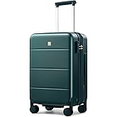 Hanke Expandable Carry On Luggage 22x14x9 Airline Approved, 20 Inch Hardside Luggage with Spinner Wheels, All-PC Hard Shell Carry-On Suitcase, Lightweight & TSA Approved (Blackish Green, 46L)