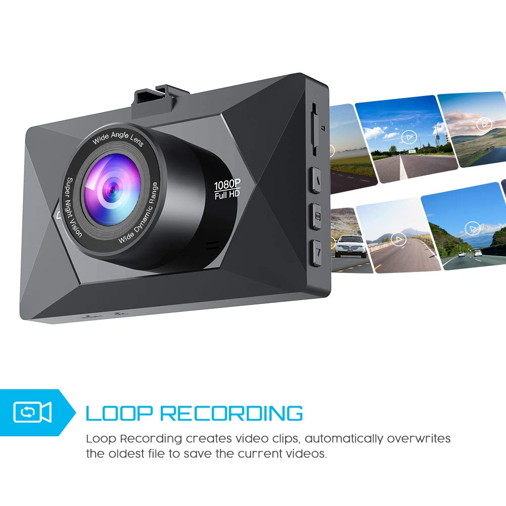 Loop Recording CR350 170°Wide Angle F1.8 Super Big Aperture Motion